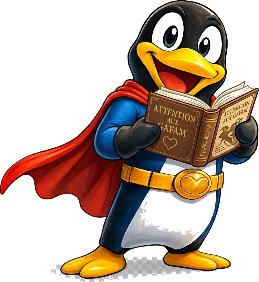 Super Tux en train de lire